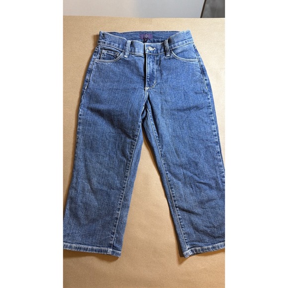 Vintage NYDJ Not Your Daughter's Jeans Capris Stretch Embroidered Aztec 0P USA - Picture 3 of 10
